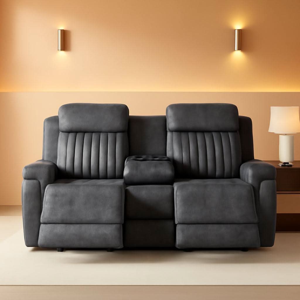 Grey Power Reclining Sofa With Zero Gravity USB Ports-0