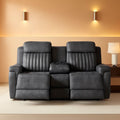 Grey Power Reclining Sofa With Zero Gravity USB Ports-0