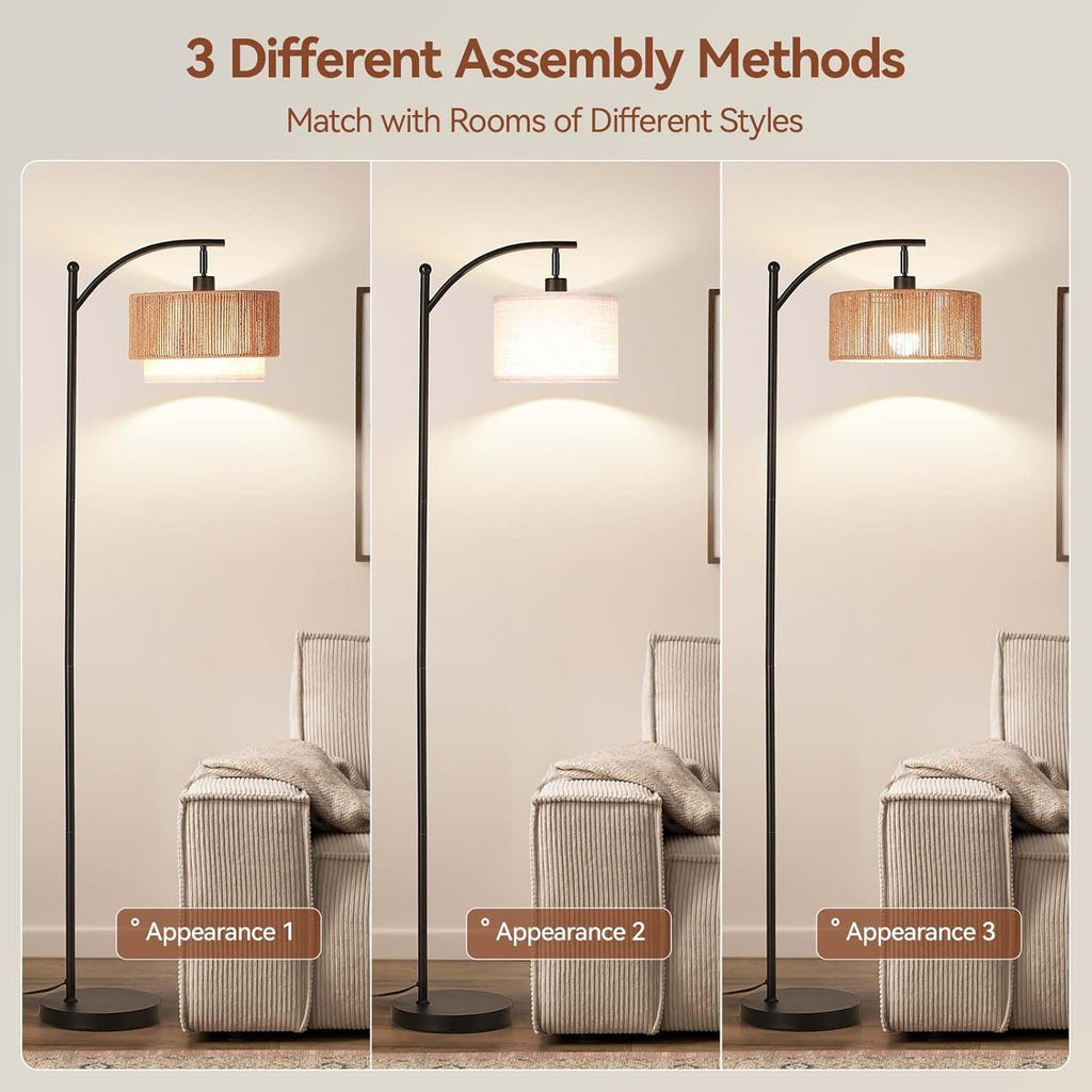 Arched Floor Lamp With Adjustable Color Temperatures