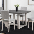 Transitional Style Dining Table 1pc Dining Room Furniture Gray Rectangle Shaped Trestle Base Table