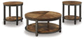 Roybeck - Occasional Table Set (Set of 3) - Light Brown / Bronze-0