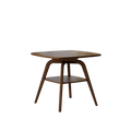 Modern Wooden Dining Table with Storage Shelf, Walnut Finish