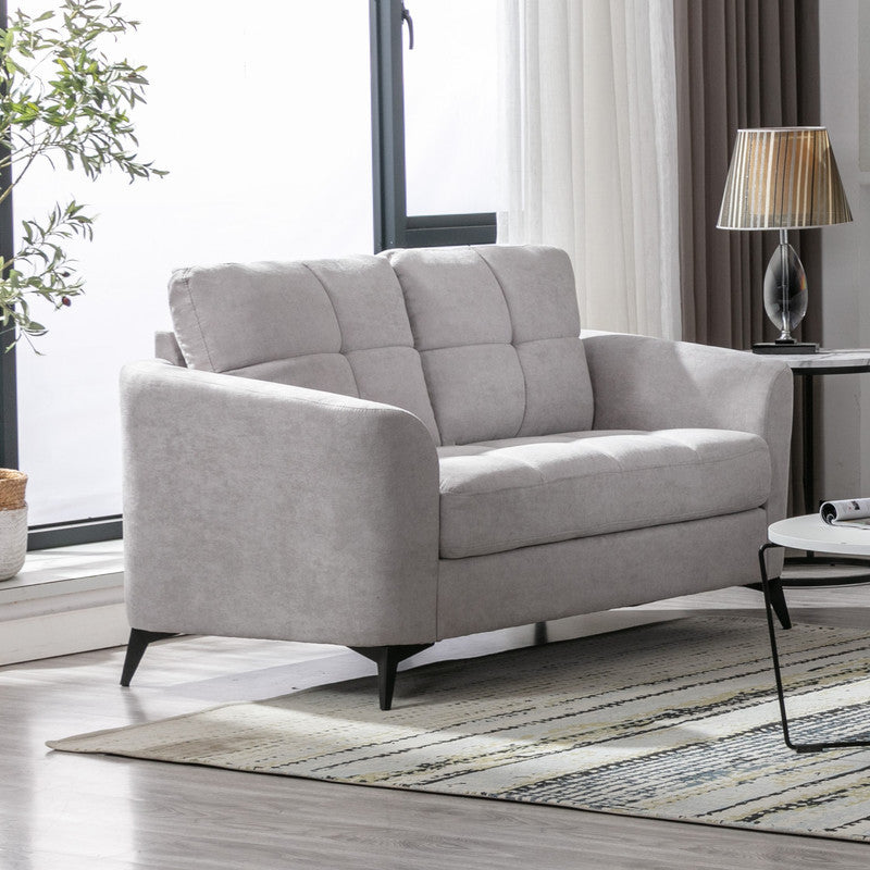 Callie Light Gray Fabric Loveseat