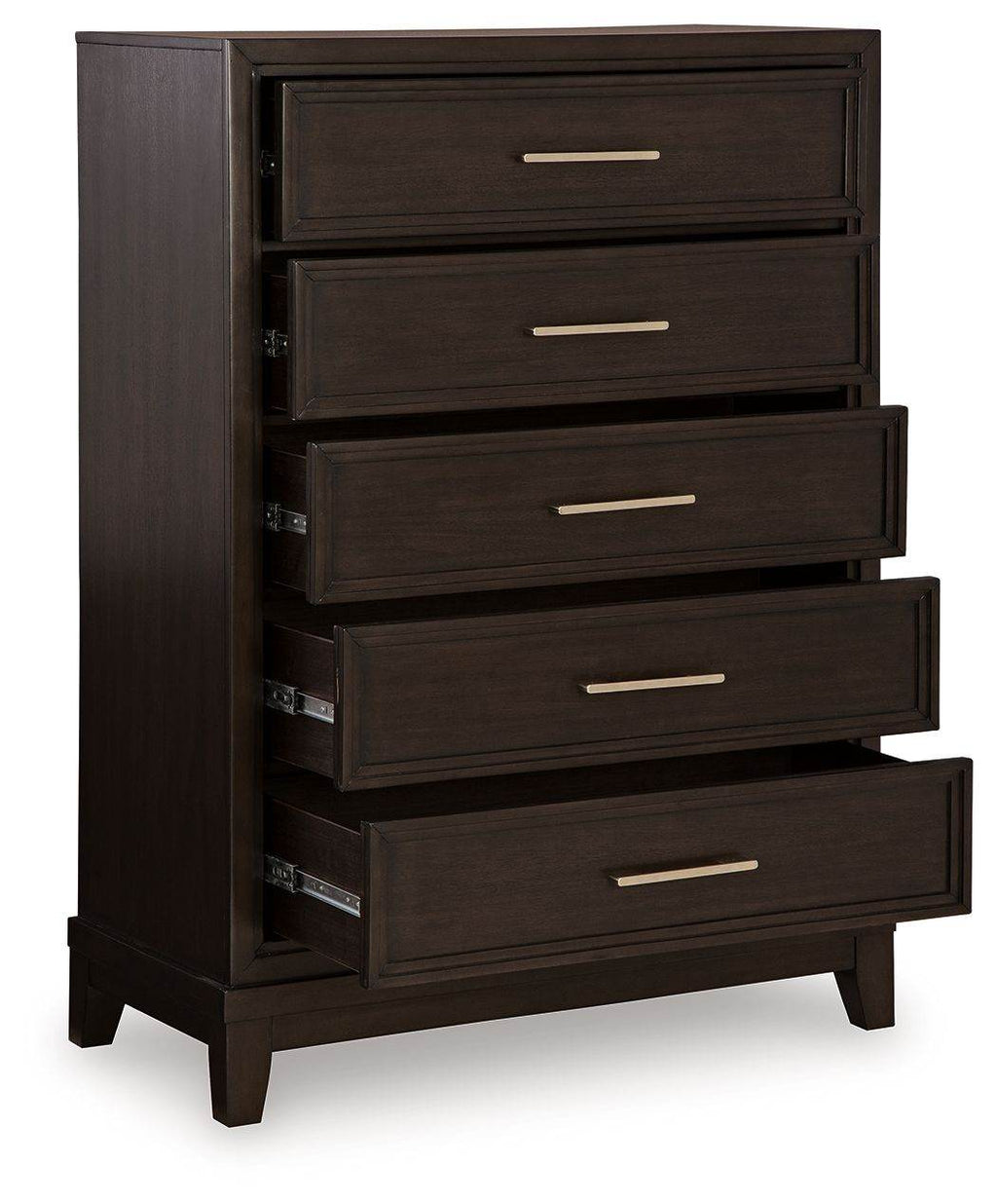 Neymorton - Five Drawer Chest - Dark Grayish Brown-1