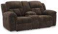 Frohn - Dbl Reclining Loveseat With Console - Fabric - Chocolate-0