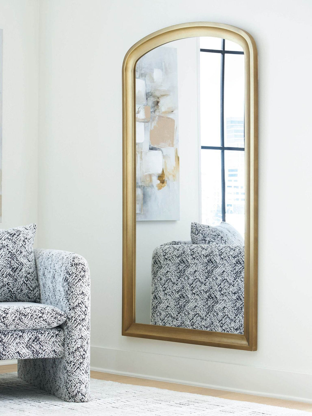 Fintan - Floor Mirror - Gold Finish-2