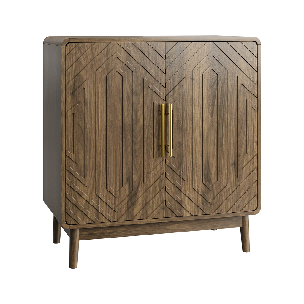 Walnut Adjustable Accent Cabinet