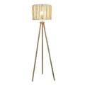 Brillo Three Legged Floor Lamp Natural 110V Standing Light for Living Room Chair, Bedside & Study Area