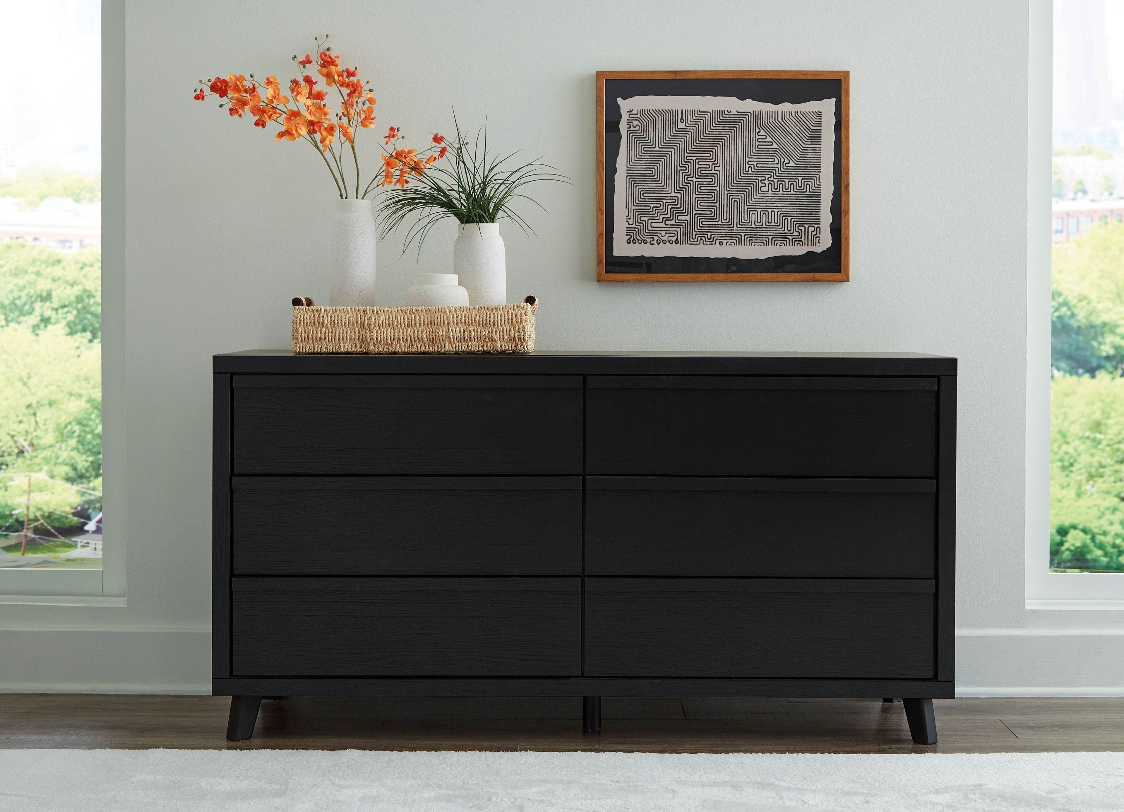 Danziar - Six Drawer Dresser - Black-1