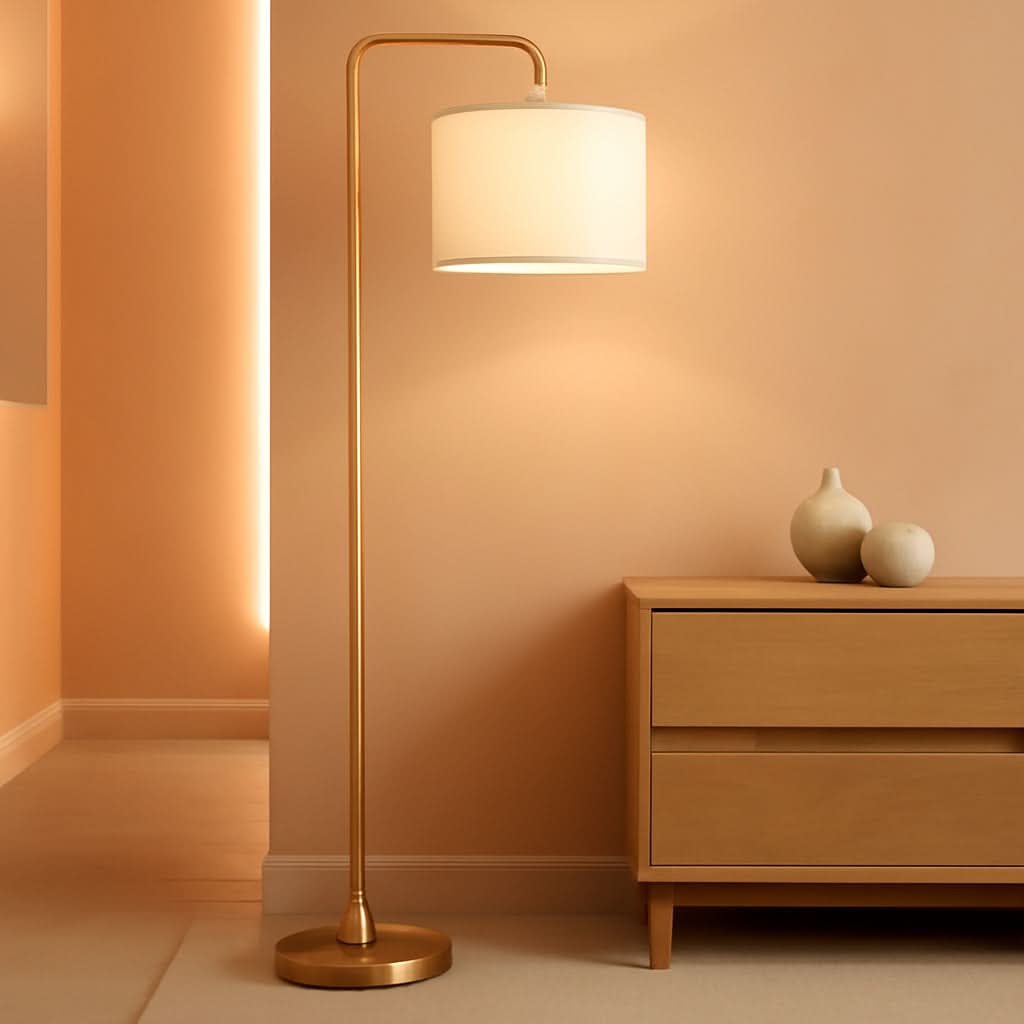 LED Floor Lamp With 3 Color Temperatures Gold Finish-0