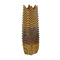 Decorative Vase, Brown, Gray Ceramic Undulating Pattern, 20 Inch
