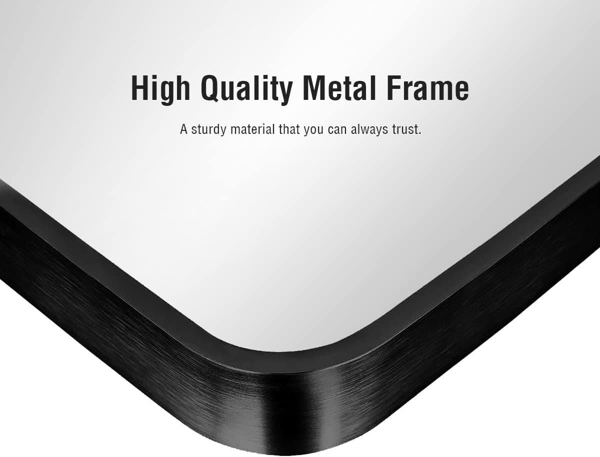 Black Full Length Floor Mirror With Stand Arched Top-4