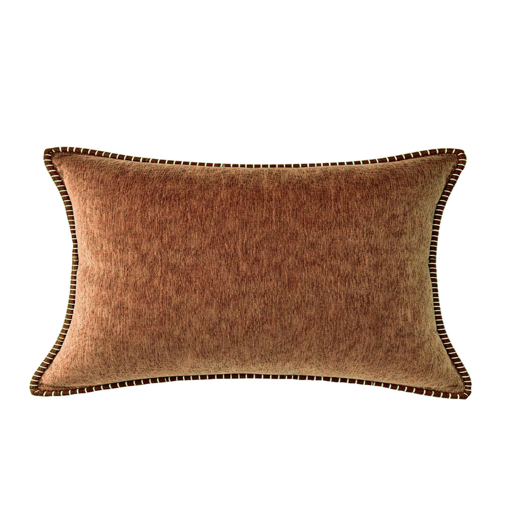 Set of 2 Light Brown Textured Throw Pillow