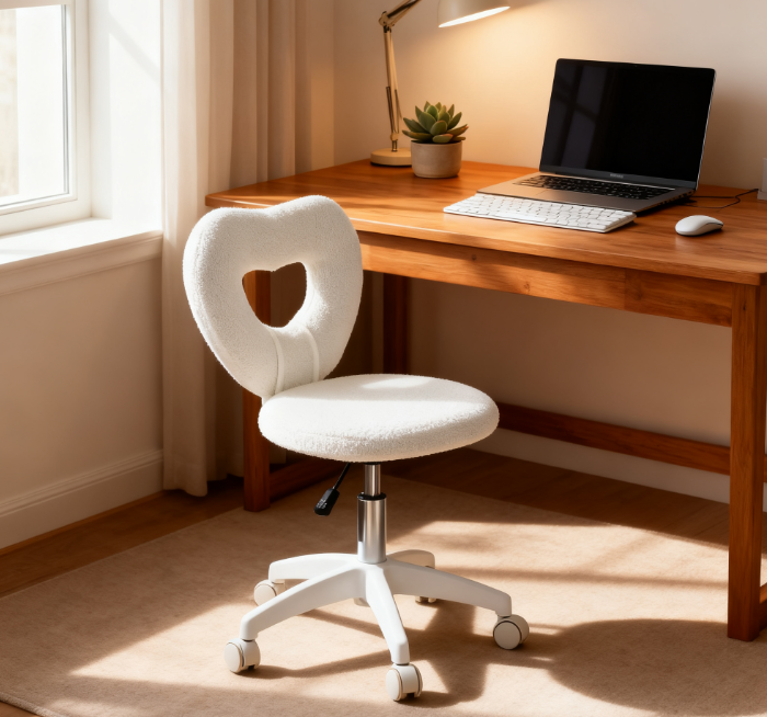 White Heart Office  Chair