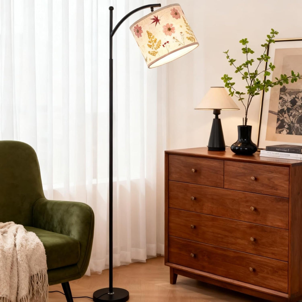 61Inch Premium Dried Flower Floor Lamp Illuminates