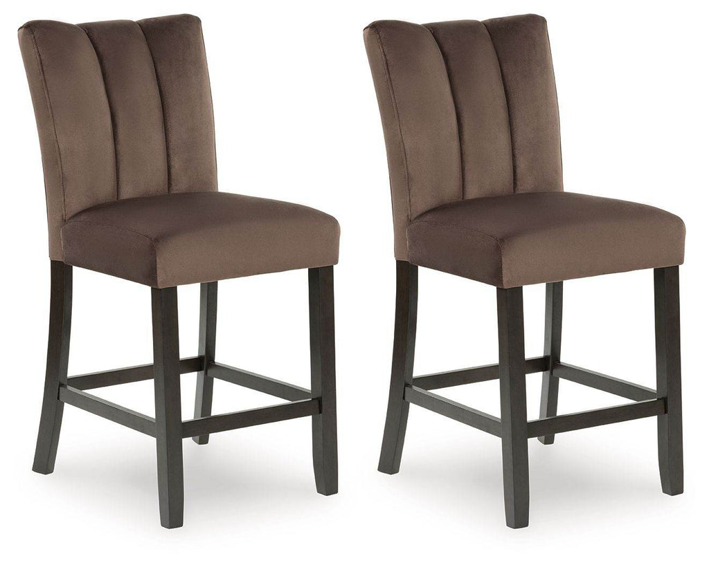 Jeshina - Upholstered Barstool (Set of 2) - Mocha-0