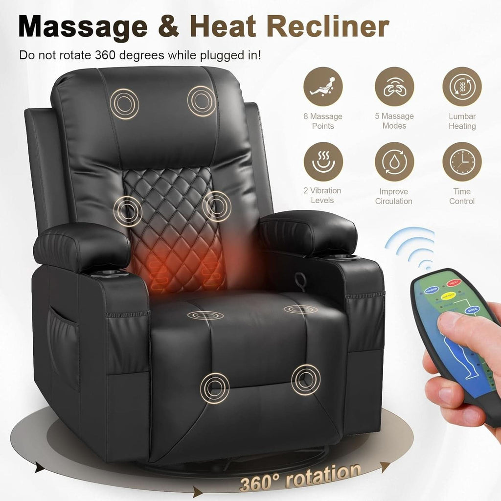 Living Room Furniture Set Loveseat Recliner And 2 Piece Massage Recliner Chairs-2