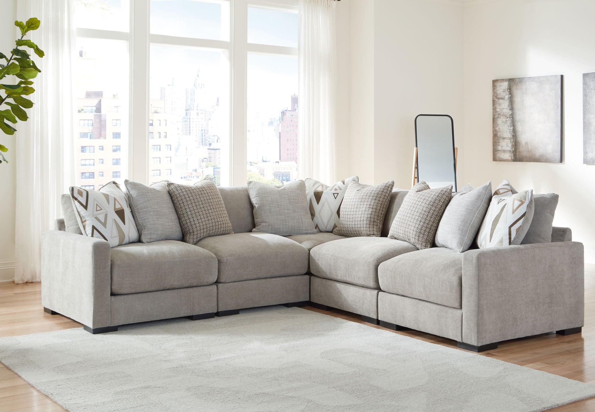 Aslan Court - Sectional With Ottoman Set-4
