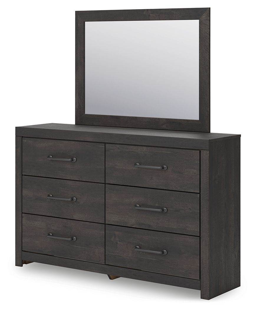Hollivern - Dresser And Mirror - Dark Gray-1