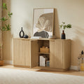 Oak Vertical Wood Grain Accent Cabinet