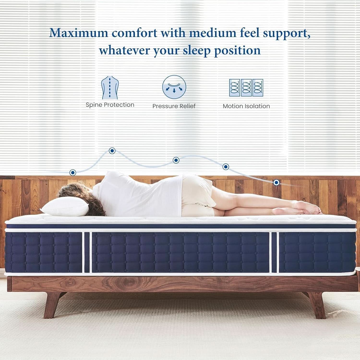 Queen Size Thermoregulating Hybrid Memory Foam Mattress-3