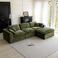 Forest Green Oversized 115 Inch Convertible Sectional-0