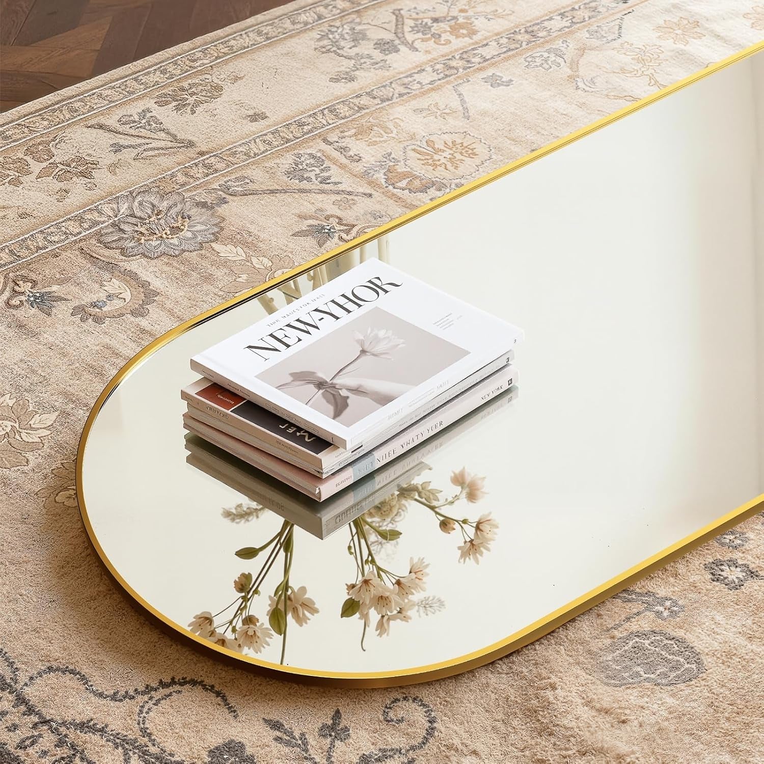 Architectural Full Length Floor Mirror 71x26 Goldtone-2