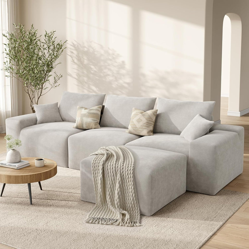 120 Inches Greige Ultra Premium Oversized Sectional Sofa-0