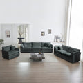 Modern Sofa Couch, 3 Piece Set Extra Deep Seat Sectional Sofa for Living Room, Oversized Sofa, 3 Seat Sofa, Loveseat and Single Sofa, Gray Chenille