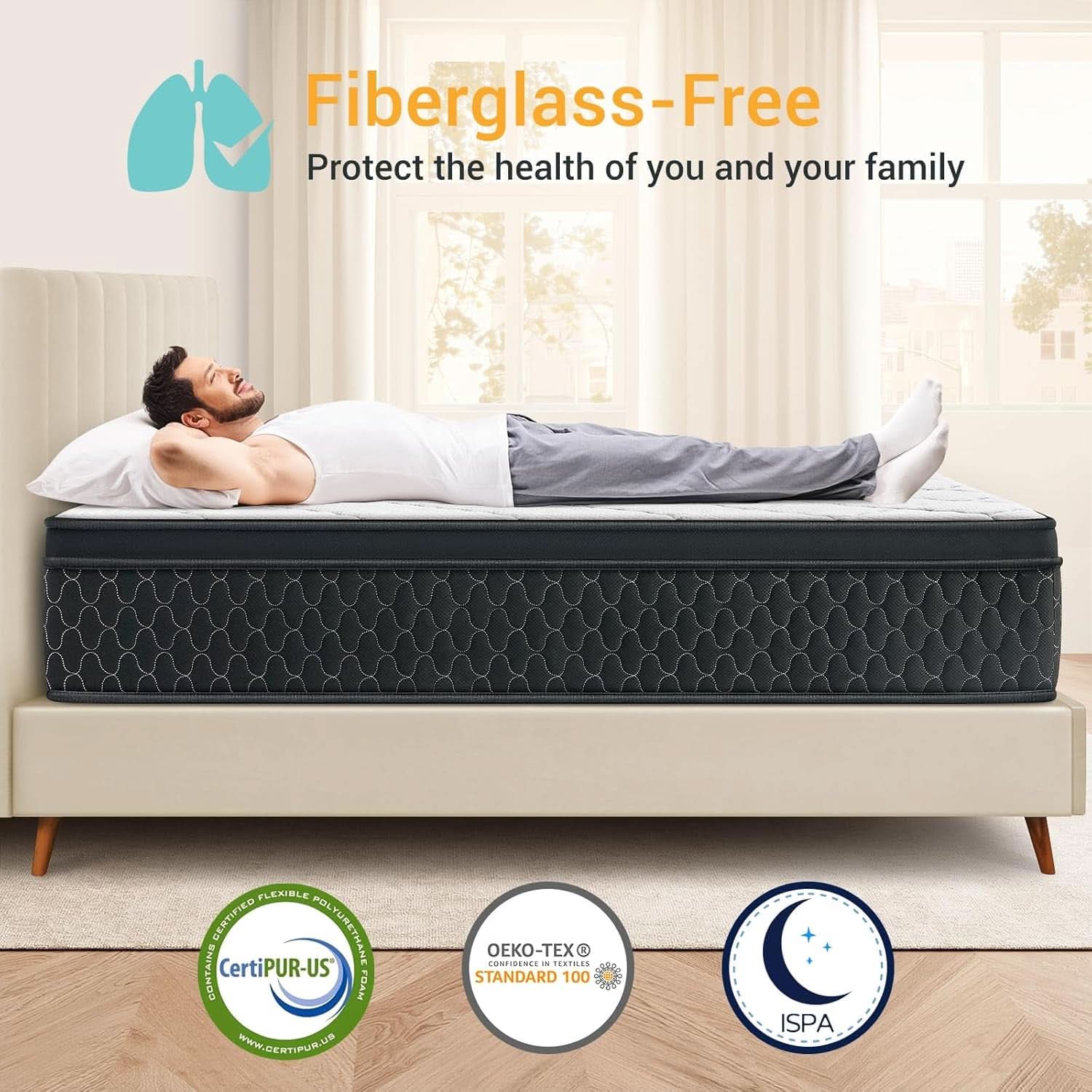 TwelveInch Fullsize MemoryFoam Mattress With Springs-3