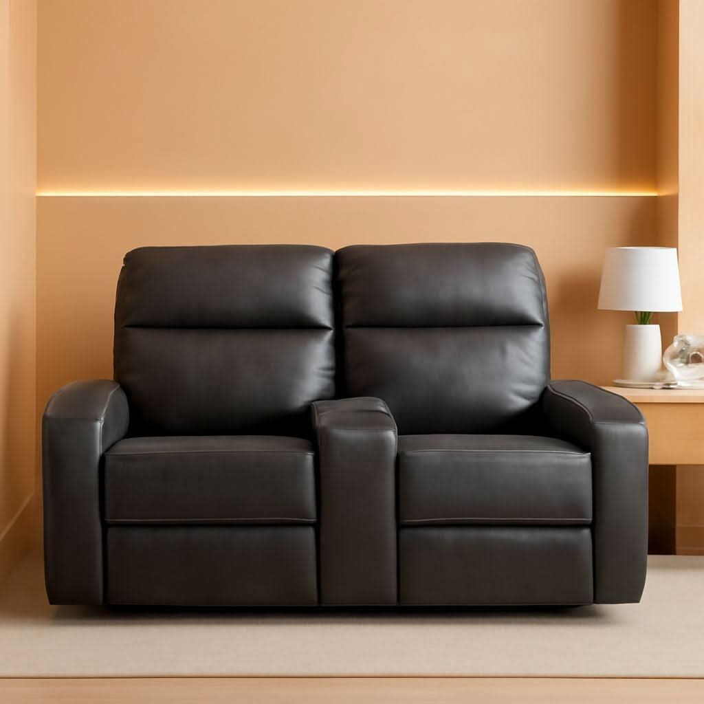 Dark Grey Zero Wall Power Recliner Loveseat With USB Ports-0