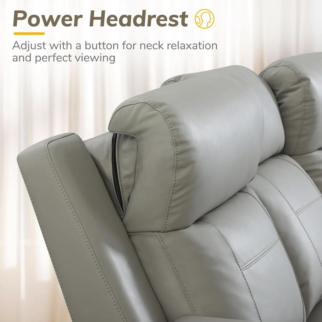 Power Recliner Sofa With Adjustable Headrest USB Charging-3