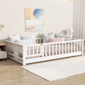 Twin Size Floor Bed with Built-in Book Rack and Door,White(Old Sku:W504P143313)