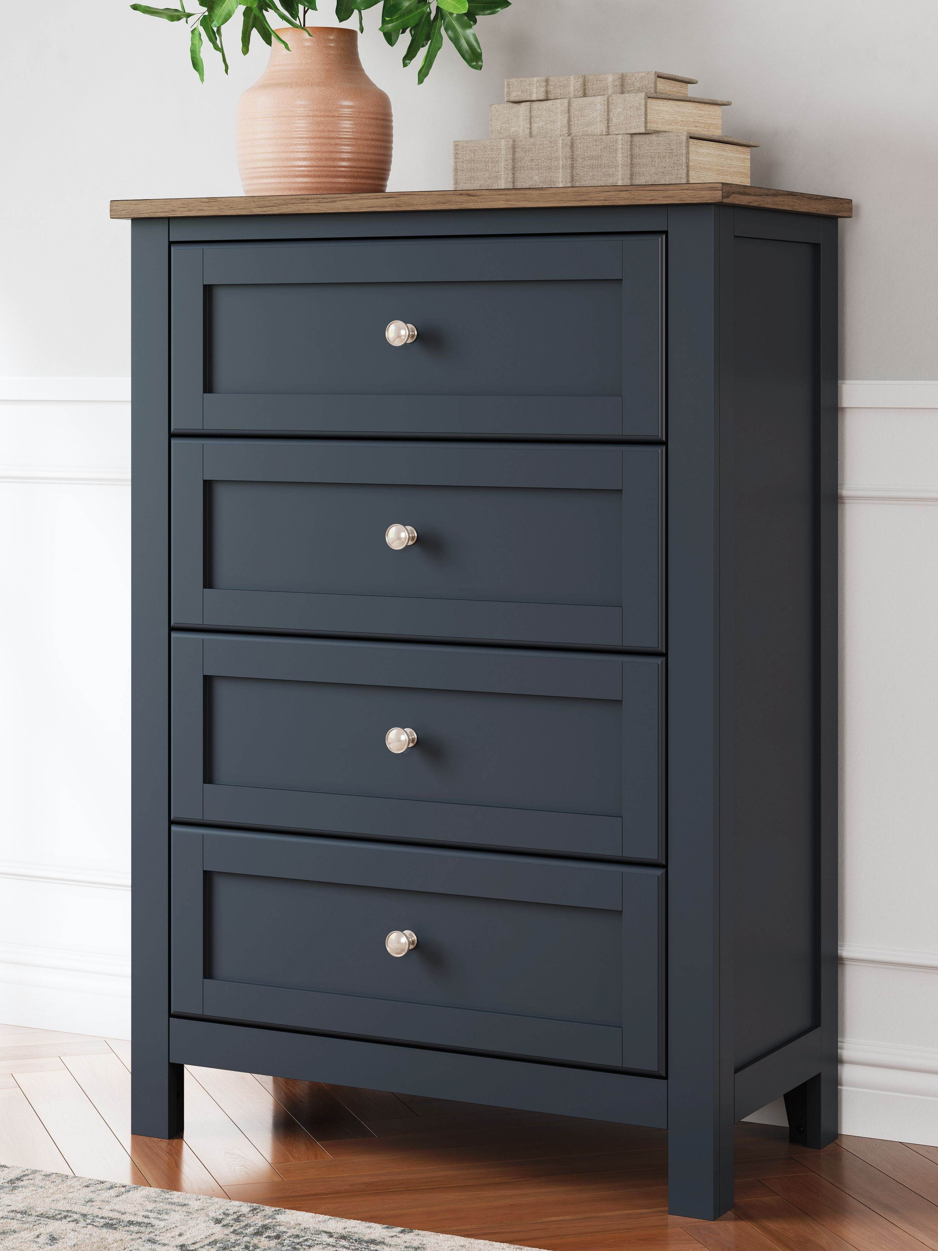Landocken - Four Drawer Chest - Brown / Blue-2