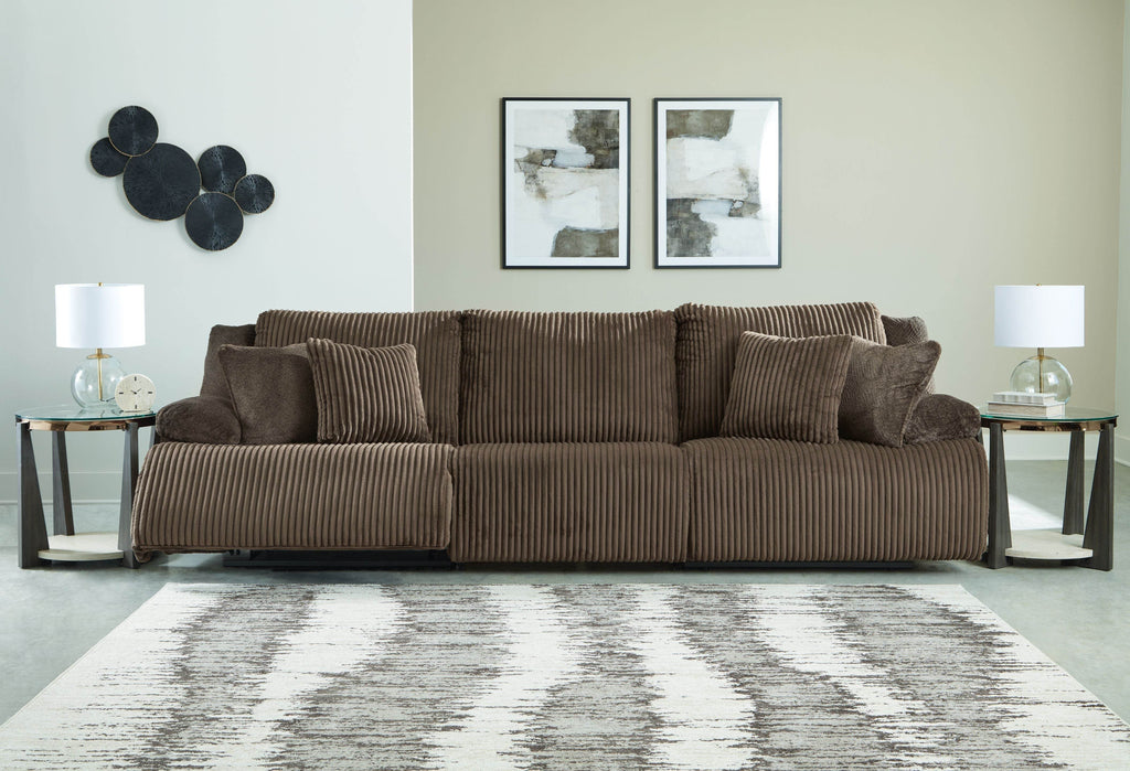 Top Tier - 3-Piece Sectional Reclining Sofa - Chocolate-1