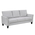 Modern Contemporary Upholstered Sofa Gray Plush Seat Comfort Durable Solid Wood Living Room Furniture 3-Seater Couch 1pc