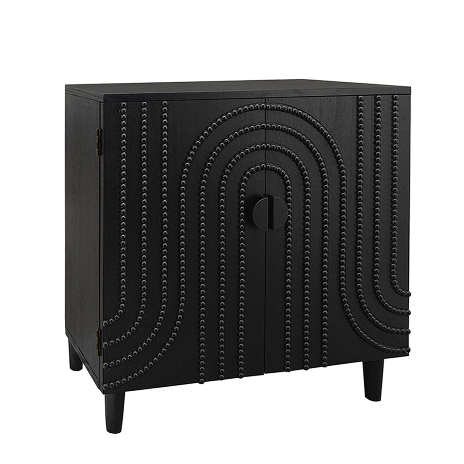 Art Deco Black 2-Door  Accent Cabinet