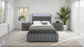 Dark Gray Contemporary 3pc Bedroom Set Full Size Bed 2x Nightstands