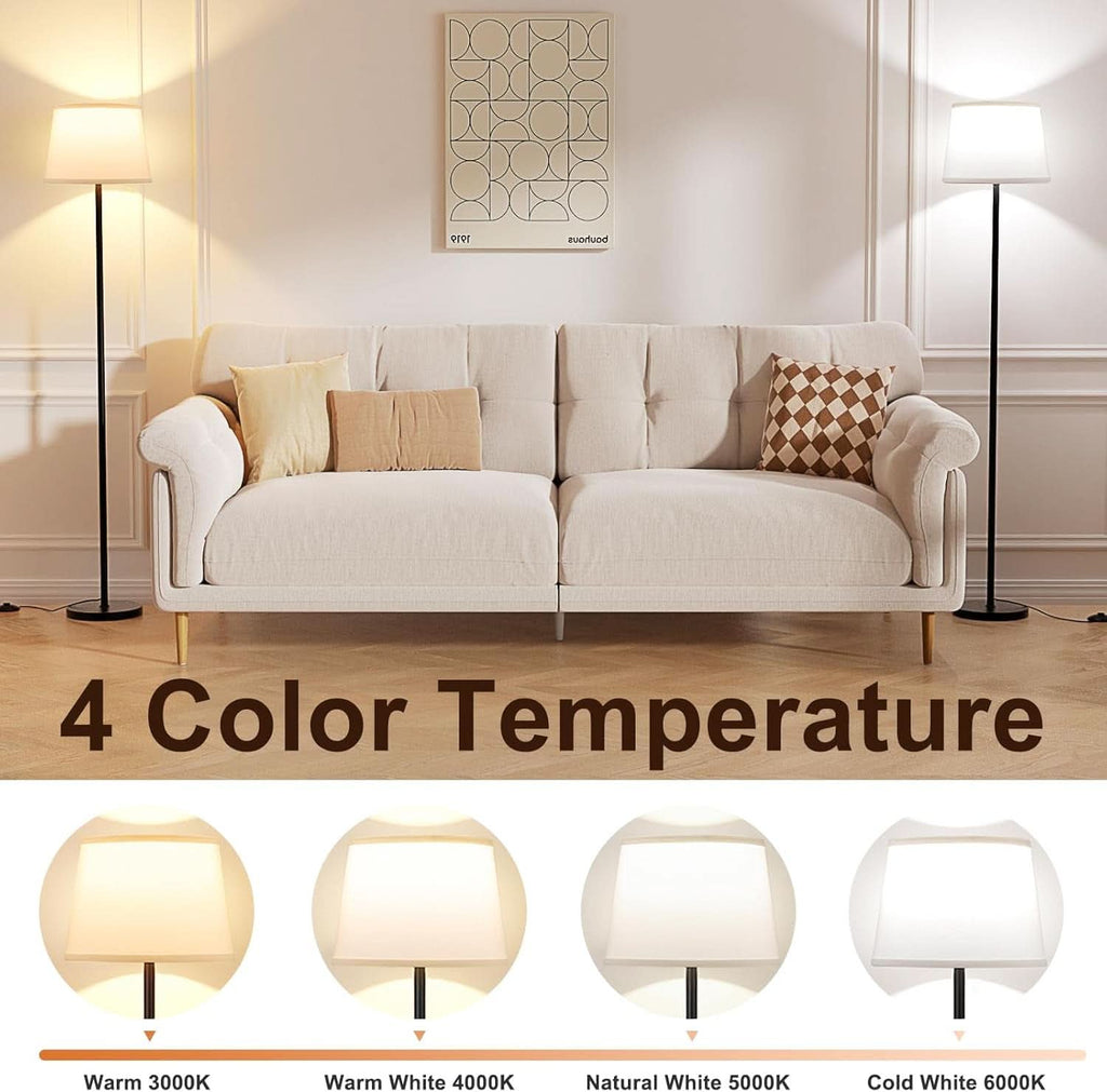 Black Floor Lamp Dimmable LED Brightness Control Remote-3