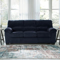 Blue Corduroy Contemporary Sofa For Comfortable Living-1
