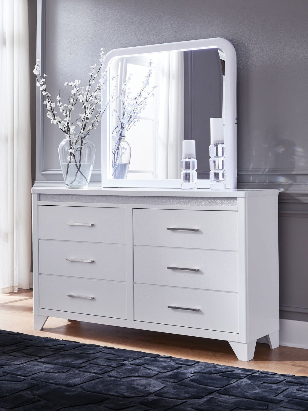 Jarlee - Dresser And Mirror - White-1