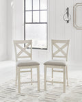 Robbinsdale - Upholstered Barstool (Set of 2) - Antique White-0