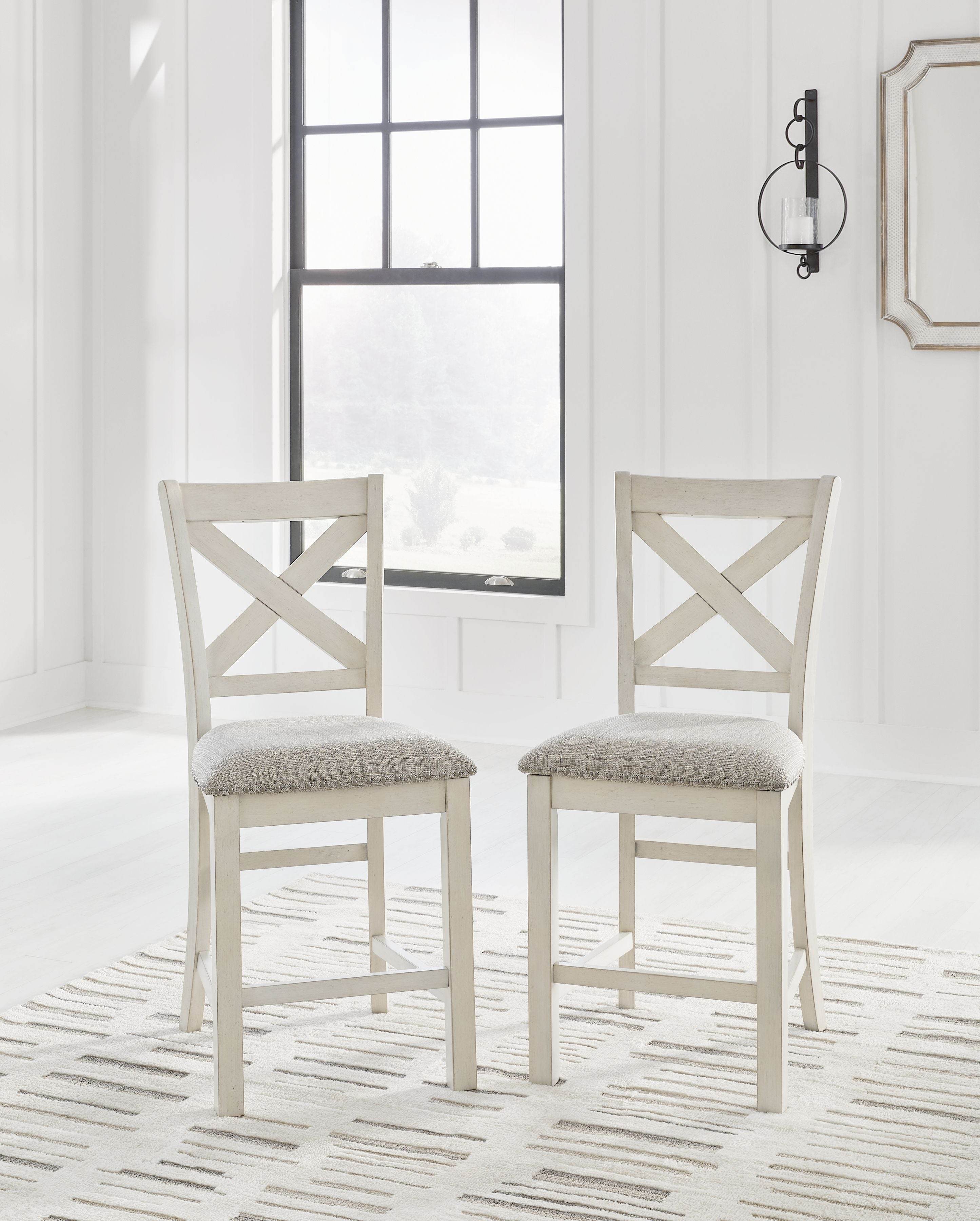 Robbinsdale - Upholstered Barstool (Set of 2) - Antique White-0