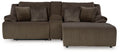 Top Tier - 3-Piece Reclining Sectional Sofa With Raf Press Back Chaise - Fabric - Chocolate-0
