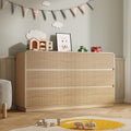 Walnut Finish Fluted Dresser With Space Saving Concealed Knobs