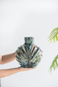 Blue and Brown Reactive Glazed Accent Vase