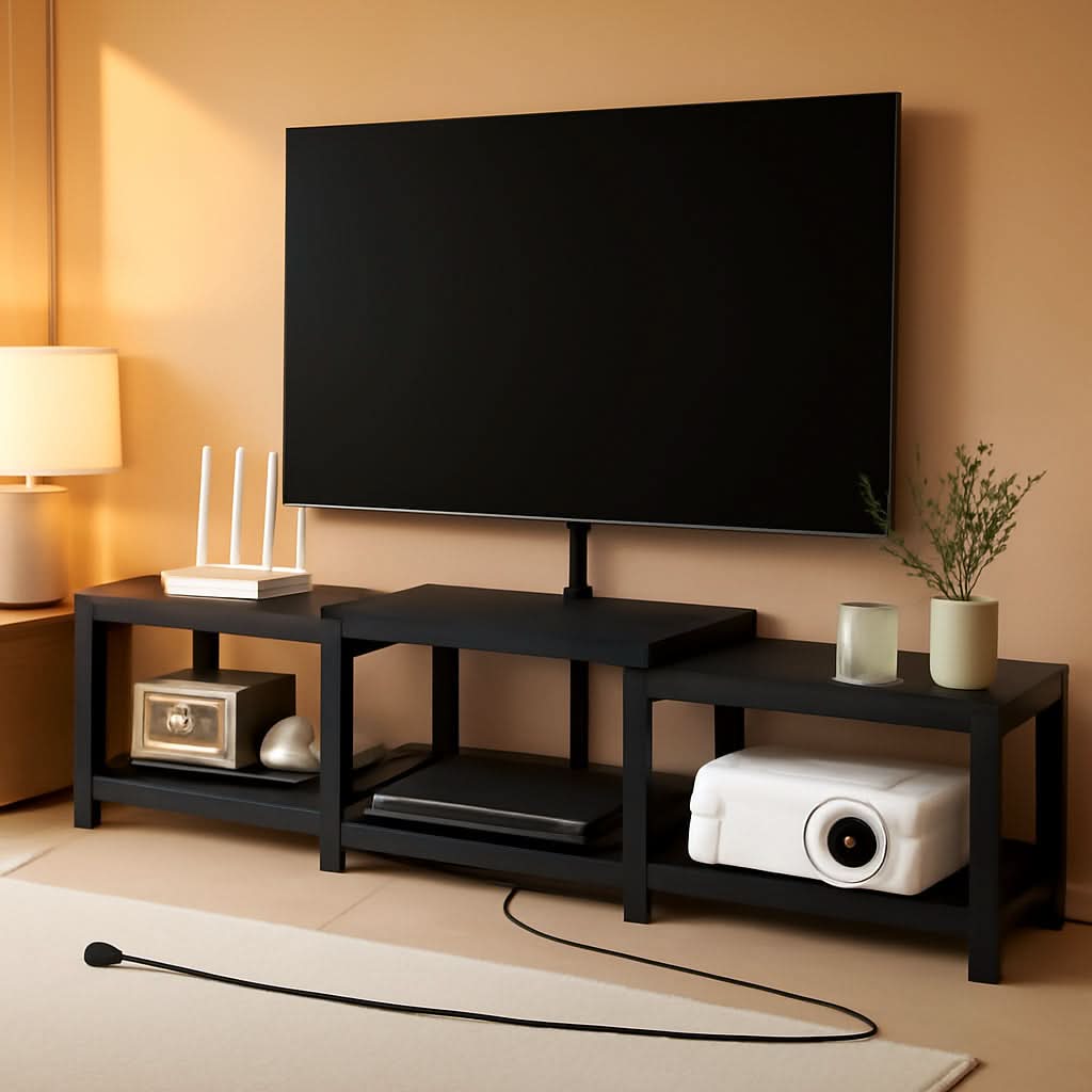 MatteBlack Wall Mounted Floating TV Console 55 Inch