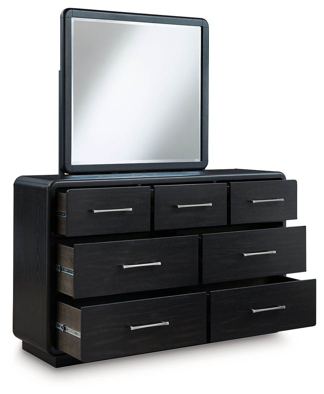 Rowanbeck - Dresser And Mirror - Black-1