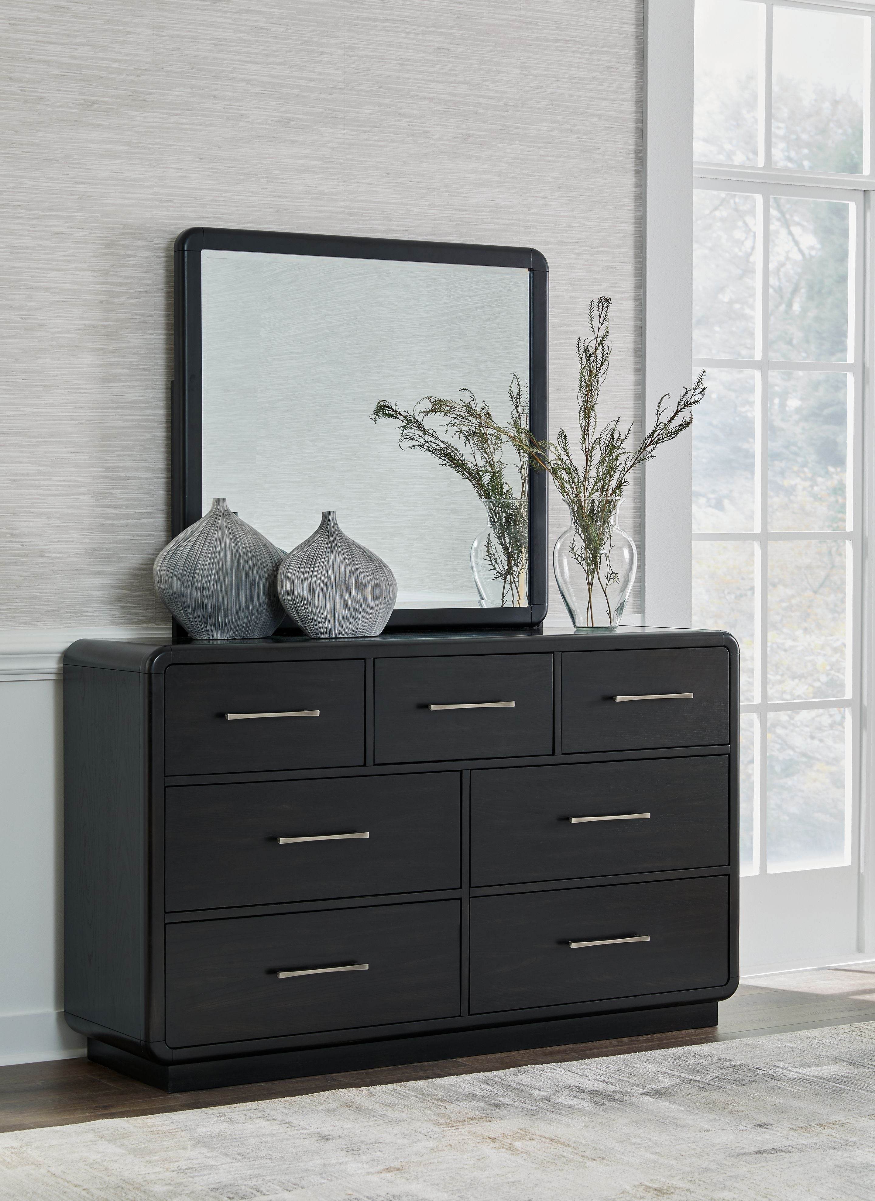 Rowanbeck - Dresser And Mirror - Black-2