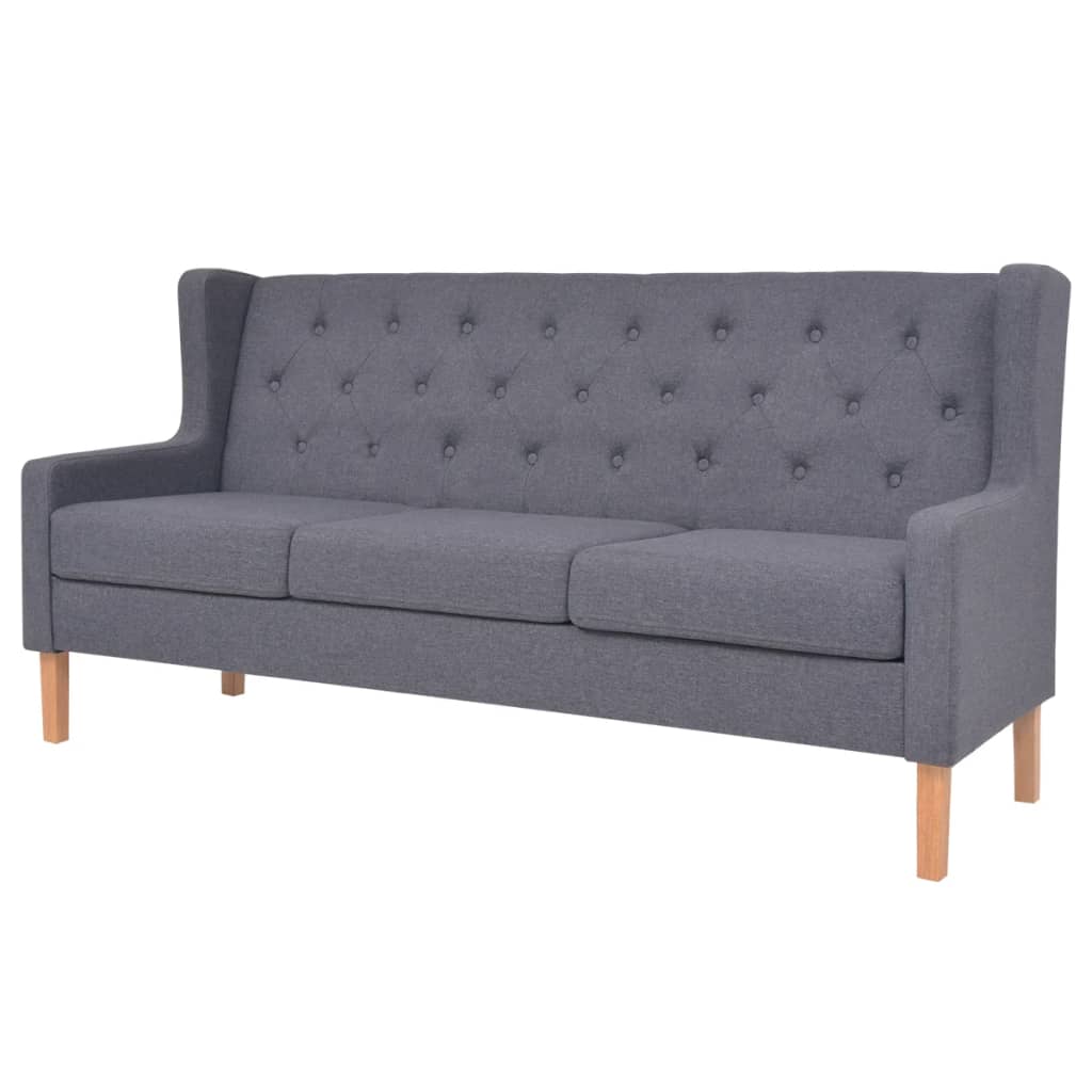 NNEVL Sofa Set 2 Pieces Fabric Grey-1